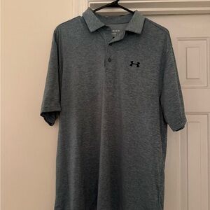 LG Men's Gray blue Performance Polo with Black Logo